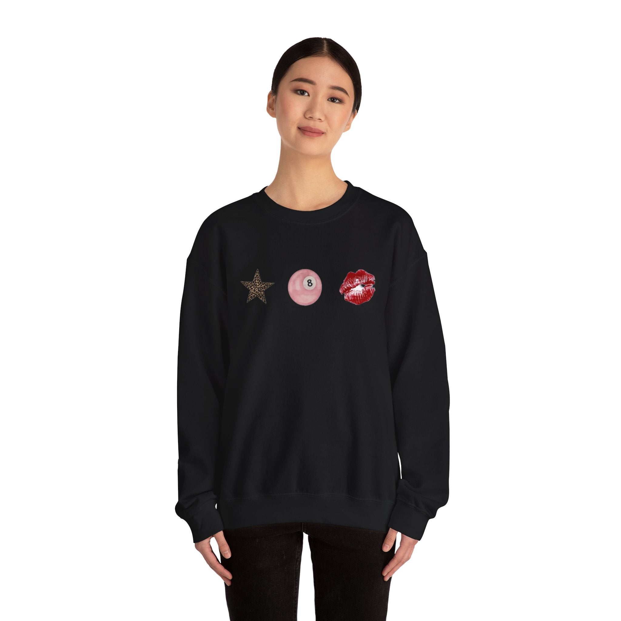 Star, 8-Ball & Lip Trio Sweatshirt