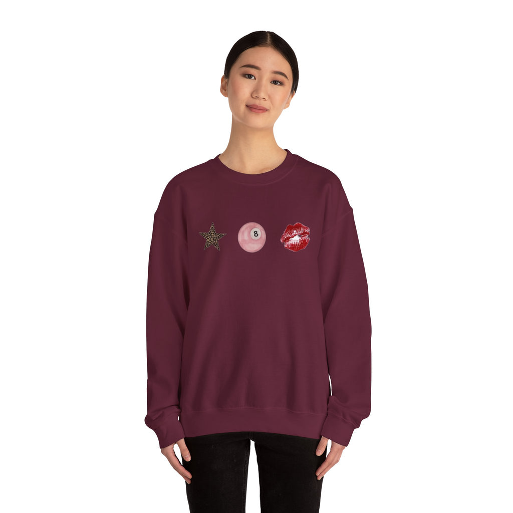 Star, 8-Ball & Lip Trio Sweatshirt